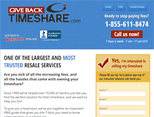 Tablet Screenshot of givebacktimeshare.com
